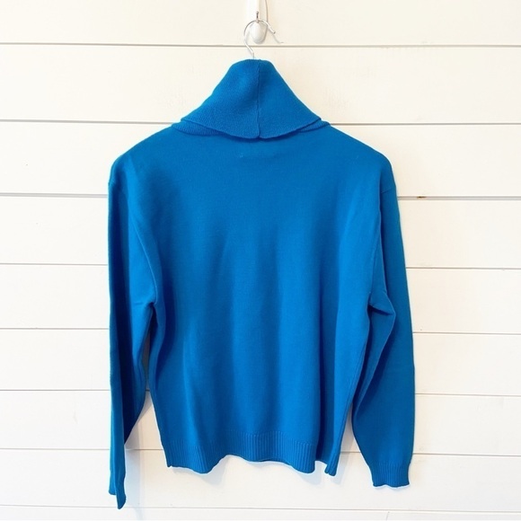 Vintage 70’s Pendleton | Pure Virgin Wool Blue Turtleneck Sweater Size Large - Picture 2 of 8